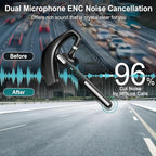 CANDEO Bluetooth Headset, Wireless Bluetooth Earpiece Hands-Free Earphones with Built-in Mic for Driving/Business/Office, Compatible with iPhone and Android