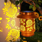 Sunflower Solar Lanterns Outdoor Waterproof Brim,Garden Decor Birthday Gifts for Women Mom Grandma,Metal Hanging Solar Lights Outside Decorative for Yard Patio Backyard Pathway