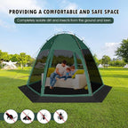 Screen Tent with Removable Floor, Siebwin 11.8FT x11.8FT Six-Sided Gazebos with Mosquito Netting Sunproof Outdoor Canopy Tent for 6-8 People Family Backyard Party Outside Activities, Green