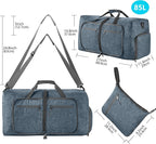 Vomgomfom Travel Duffle Bag for Men,65L 85L 115L Foldable Travel Duffel Bag with Shoes Compartment Overnight Bag for Men Women