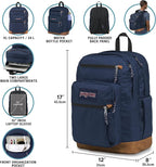JanSport Cool Backpack, with 15-inch Laptop Sleeve - Large Computer Bag Rucksack with 2 Compartments, Ergonomic Straps, Black