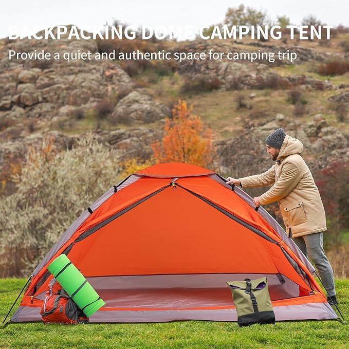 1/2/4/5/6 Person Dome Tents for Camping, Lightweight Portable Backpacking Tent, Small Easy Set Up Outdoor Waterproof Camping Hiking Tent for Adults