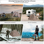 GEERTOP Ultralight 2 Person Backpacking Tent 4 Season Waterproof Camping Tent Double Layer Cold Weather Easy Set Up Tents for Family Camp, Hiking, Hunting Outdoor Mountaineering Travel