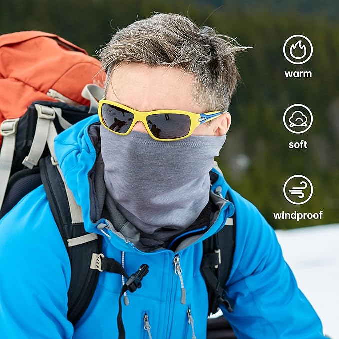 Winter Neck Gaiter Warmer, Soft Fleece Face Mask Scarf for Cold Weather Skiing Cycling Outdoor Sports