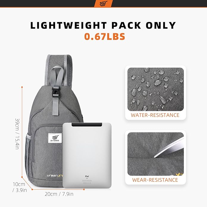 SKYSPER Sling Bag RFID Crossbody Sling Backpack Cross Body Shoulder Bag Travel Hiking Daypack for Women Men