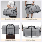 100L Travel Duffle Bag for Men, Urtala 32” Large Duffle Bag for Traveling with Shoe Compartment, Foldable Travel Duffel Bag Weekender Bag Gym Bag for Men Women Waterproof & Tear Resistant (Gray)