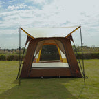 KTT Large Tent 6-12 Person,Family Cabin Tents,Straight Wall,3 Doors and 3 Windows with Mesh,Waterproof,Big Tent for Outdoor,Picnic,Camping,Family,Friends Gathering.