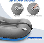 Inflatable Camping Pillow, Travel Blow Up Air Pillow, Neck Lumbar Support Ultralight Compact Pillow for Outdoor Hiking Backpacking Car Beach Airplane Sleeping Essentials, Navy Blue