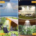 Portable Rechargeable Camping Lights, Tent Lights LED Lantern Power Solar Battery Powered, 5 Lighting Modes, IP65 Waterproof Flashlight for Hiking/Emergency/Night Fishing