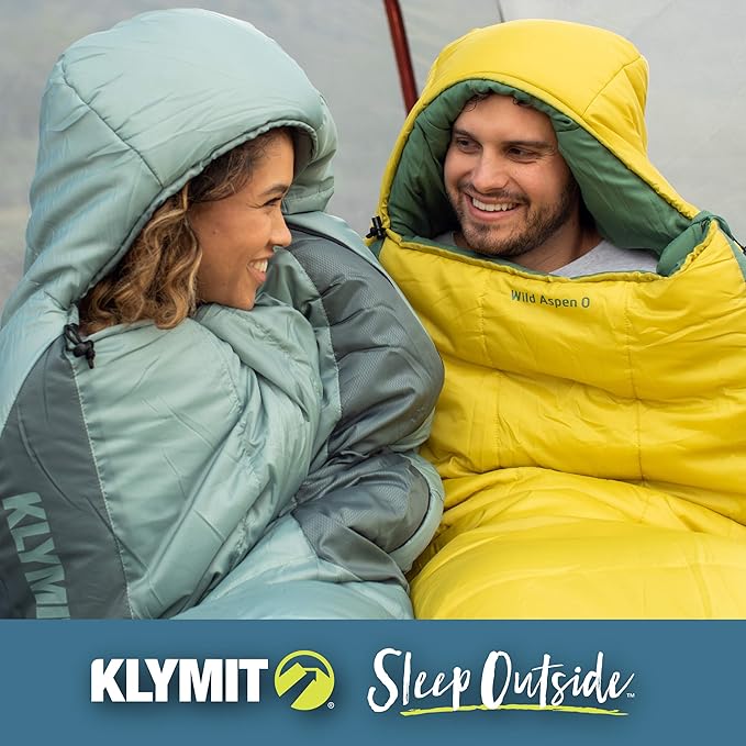 Klymit Sleeping-Bags KLYMIT Wild Aspen Lightweight Mummy Sleeping Bag, Best Gear for Cold Weather Camping, Hiking, Backpacking, Pair with Static V Sleeping Pad (Size Regular to XL)