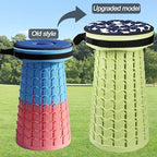 ALEVMOOM Upgraded Collapsible Stool with Thickened Cushion 18.1",600Lbs Max Weight Wider & Taller Pop Up Stool, Heavy Duty Portable Retractable Folding Chair or Travel Foot Rest for Camping & Outdoors