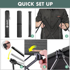 VILLEY Folding Camping Table with Carry Bag, Portable Lightweight Beach Table with Oxford Fabric and Reinforced Aluminum Panel for Outdoor, Camping, Picnic, Backyards, BBQ