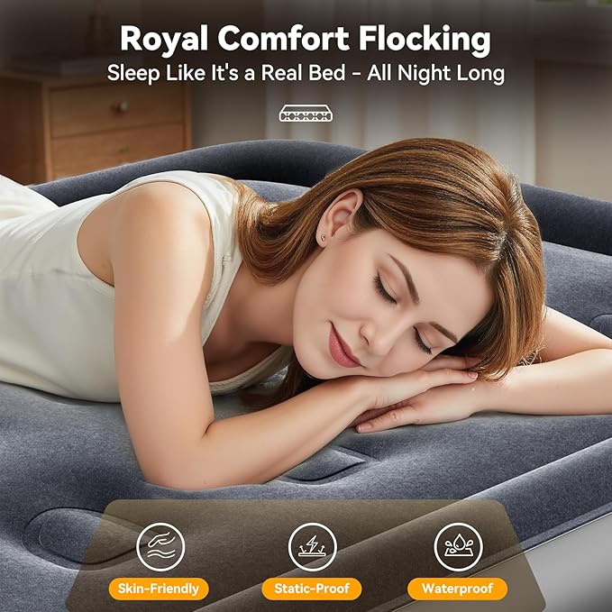 Twin Air Mattress with Built in Pump,18” Raised Blow Up Mattress,Inflatable Mattress in 2 Mins,Single Twin Size Air Mattress for Camping,Floor&Travel, Air Bed for Adults,330LB Max