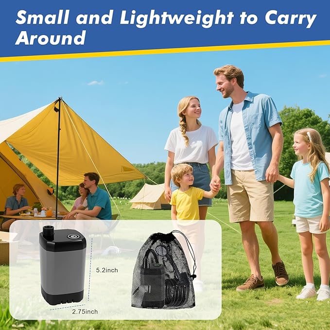 Fohil Portable Shower for Camping, 6000mAh Rechargeable Portable Outdoor Shower with Digital Display, IPX7 Waterproof Outdoor Camp Pump for Camping, Beach, Hiking, Travelling, Pet Cleaning