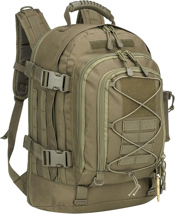 Tactical Backpack Military Hiking Daypack - Molle Backpack for Men 3 Day Assault Pack Bug Out Bag for Camping Travel Army Hunting Gym Rucksack Survival (Green)
