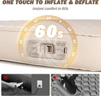 TOBTOS 4" Thick Self Inflating Sleeping Pad with Electric Pump, Ultra-Compressible Foam Air Camping Mattress, Fast Inflate/Deflate, All-Season Insulated Sleeping Mat for Tent, Car, Camping