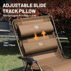 TIMBER RIDGE Oversized Zero Gravity Chair, 33In Wide XXL Zero Gravity Reclining Chair with Side Table, Full Padded Lounge Chair for Outdoor Camping Patio Lawn, Heavy Duty Supports 500lbs, Brown-1 Pack