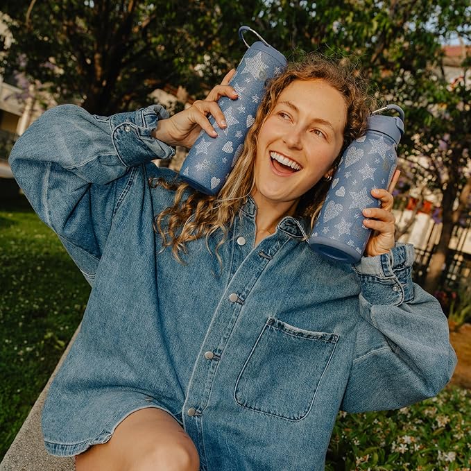 BOTTLE BOTTLE 32oz Insulated Water Bottle Stainless Steel Sport Water Bottle with Straw Dual-use Lid Design for Gym with Pill Box