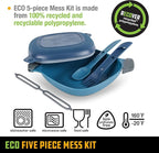UCO Recycled ECO 5-Piece Camping Mess Kit with Bowl, Plate, Switch Spork Utensil Set