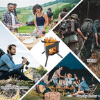 Portable Tripod Camping Stove,Wood-Burning Rocket Stove with Carry Bag, Ideal for Camping, Backyard Cooking & Outdoor Adventures