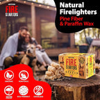 150 pcs Fire Starter for Indoor and Outdoor Use - Natural, Eco-Friendly Firelighter for Grills, Smokers, Fire Pits, Wood Stoves - Waterproof, All-Weather Charcoal Starter, Fire Starters for Campfires