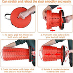 Boreeman Upgraded Folding Stool Lightweight Yet More Sturdy with Load Capacity 400lbs Portable Collapsible Stool for Camping Fishing Hiking BBQ (All Red)