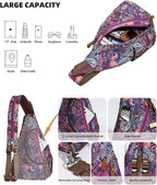 KL928 Canvas Sling Bag - Small Crossbody Backpack Shoulder Casual Daypack Rucksack for Men Women