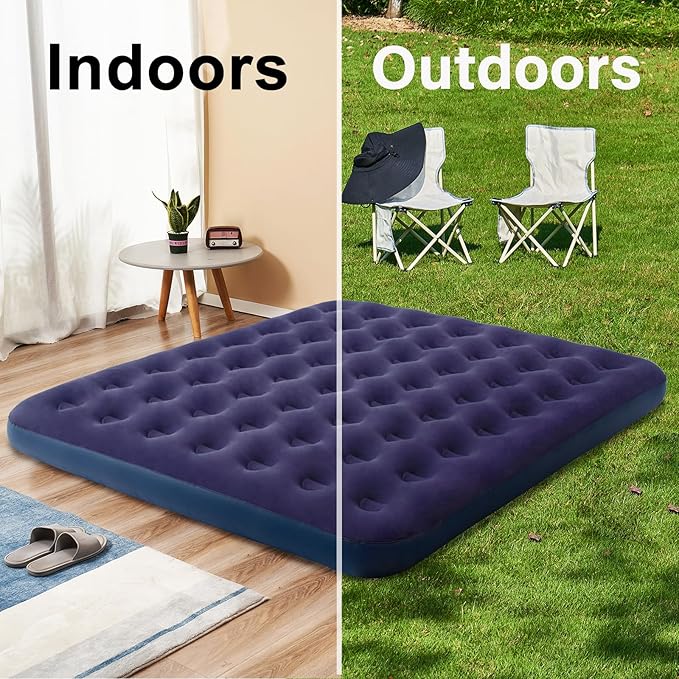 King Size Air Mattress Inflatable Bed for Camping and Home,Blow Up Mattress Sleeping Pad