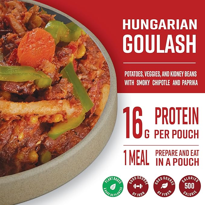 Nomad Nutrition Hungarian Goulash | Instant Freeze Dried Backpacking & Camping Food | Plant-Based, Non-GMO Hiking Meals with High-Energy, Vegan, Gluten-Free | 112g - 1 Pack