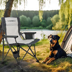 Camping Chair Folding Portable Lawn Chair Comfortable Hard Arm Sturdy for Family Camp, Outdoor, Sports, Beach, Travel, Beige, Supports 300 lbs