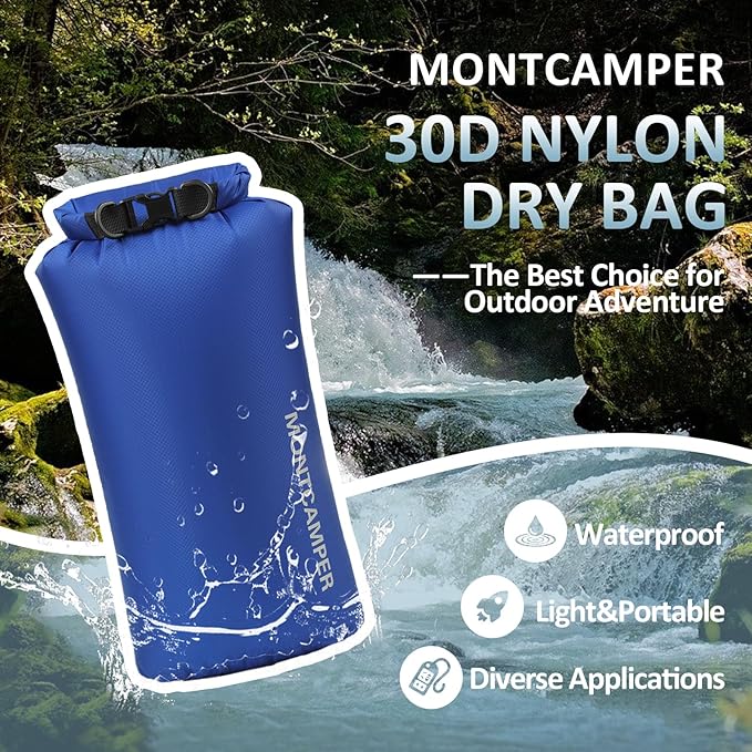 Waterproof Dry Bag-Large capacity Storage Sack for Outdoor Adventures-Enhanced 30D Nylon Waterproof Fabric-Float on Water-Keep Luggage Dry and Organized(10L/Blue)