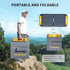 VTOMAN Jump 600X Portable Power Station with 110W Solar Panel, 600W/299Wh LiFePO4 Battery Solar Generator with 600W Constant-Power, PD 60W Type-C, Capacity Expandable 939Wh for Camping, Home Backup