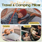 Travel Pillow for Sleeping Camping, Memory Foam Small Pillow with Breathable Cover for Backpacking, Airplane, Car (15.5 X 12 Inch)