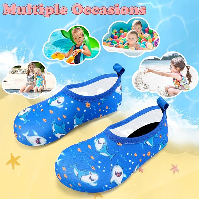 Deevike Kids Water Shoes Boys Grils Barefoot Quick Dry Aqua Socks Beach Shoes for Toddler Sports Swim Surf Outdoor Walking