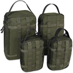 4 Set Tactical Packing Cubes ，Compressible Mesh Duffle Storage Bag,Portable Edc Molle Pouch Organizer.
