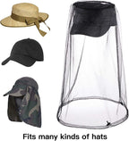 HESTYA 4 Pack Mosquito Head Net Face Mesh Protecting Net for Outdoor Hiking Camping Climbing Mosquito Fly Insects Preventing(Black, Gray)