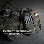 EVERLIT Emergency Trauma Kit, CAT GEN-7 Tourniquet 36" Splint, Military Combat Tactical IFAK for Critical Wounds First Aid, Gun Shots, Severe Bleeding Control (Camouflage)