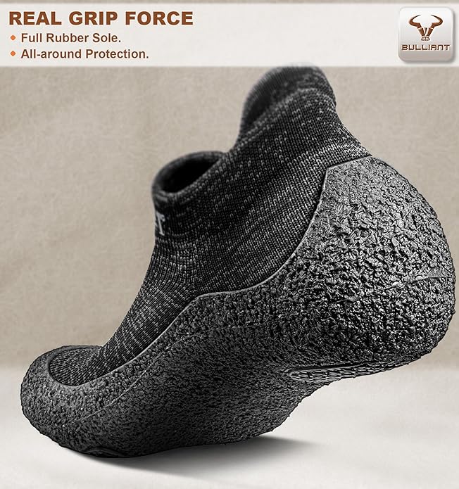 BULLIANT Men Slipper Socks,Grip Socks Hiking Water Shoes Barefoot Shoes for Outdoor Walking Exercises