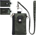 CHENSPRX Minimalist RFID Blocking Small Wallet with ID Window,WaterResistant Zip Id Case Wallet with Lanyard Keychain for Cards,Cash,Travel,Women,Men