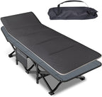 Camping Cot for Adults, Folding Bed with Comfortable Cushion, Tent Portable Sleeping Bed with Carry Bag for Camp, Office Use, Outdoor, Traveling Supports 450 lbs