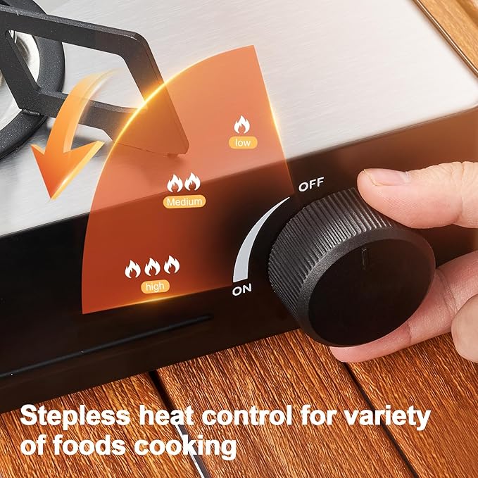 Odoland 7500BTU Camping Butane Stove with Compact Carry Case, CSA Certified Portable Gas Stove for Backpacking,Picnic,Outdoor Adventures,Black