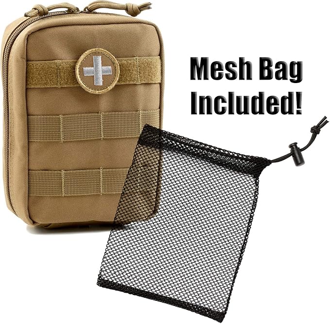 First Aid Molle Pouch - Heavy Duty IFAK Pouch - Empty Medical Pouch Ideal for Military Use EMTs Law Enforcement Camping and Hiking - Med Pouch for Optimal Organization
