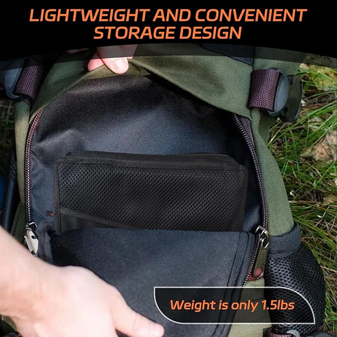 Portable Pocket Camping Chair,Ultralight Foldable Camp Stool with Compact Carry Bag, Heavy-Duty 220LBS Capacity for Outdoor Hiking, Fishing, Travel (Black)