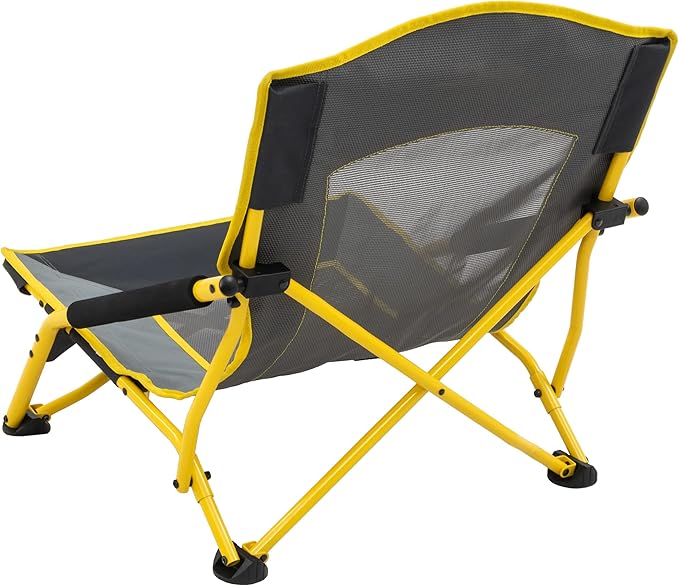 ALPS Mountaineering Rendezvous Low Camping Chairs for Adults with Arms, Cool Mesh Center, Powder Coated Steel Frame, Compact Folding Design and Carry Bag