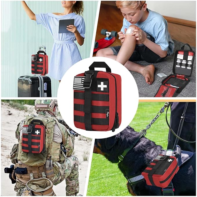 Medical Molle Pouch Tactical - 1000D Nylon First Aid Pouch, Big Capacity EMT Pouch Utility, Heavy Duty Military Grade Rip-Away Ifak Pouch for Home and Outdoor Activities（Bag Only