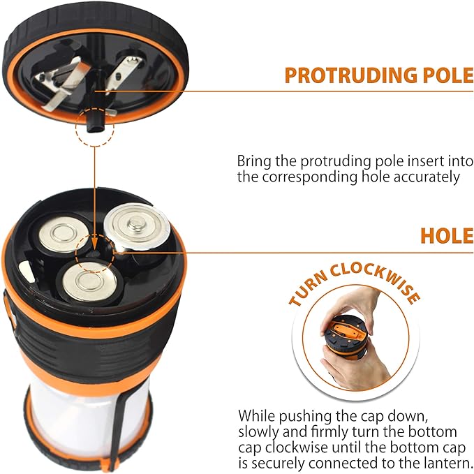 AYL LED Camping Lantern, Battery Powered LED 1800LM, 4 Camping Lights Modes, Perfect Lantern Flashlight for Hurricane, Emergency Light, Storm, Power Outages, Survival Kits, Hiking, Fishing, Tent, Home