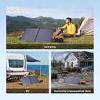 110 Watt Portable Solar Panel,Road Trip Essentials,18.6V Foldable Solar Panel Charger for Power Station,23.5% High Efficiency IP67 Waterproof 2 Kickstands for Camping RV Hurricane Blackout