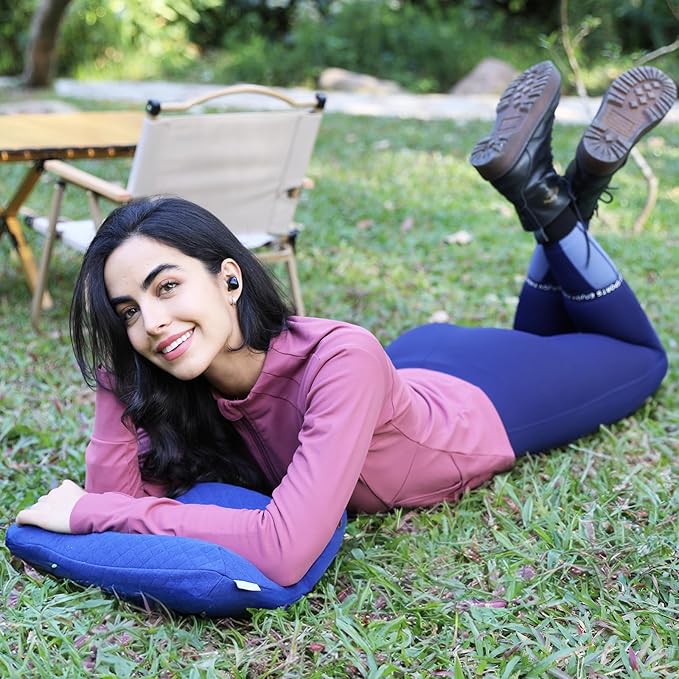 Camping Pillow Lightweight, Easy to Carry, Memory Foam Travel Pillow, Backpacking Pillows, Portable Pillows with Travel Storage Bag, Removable Pillow Cover (White)