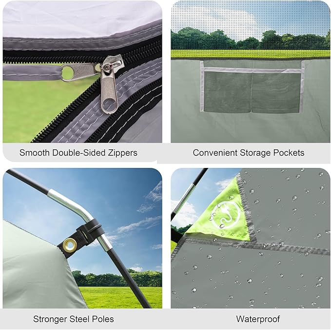 CAMPROS CP Tents for Camping 4 Person Tent Waterproof Windproof Double Layer Camping Tent, Easy Setup Dome Tent with Large Mesh Windows & Wider Door for Outdoor Camping & Hiking