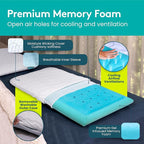 BLISSBURY King Stomach Sleeping Pillow | Thin 2.6-Inch Memory Foam Pillow for Stomach and Back Sleepers